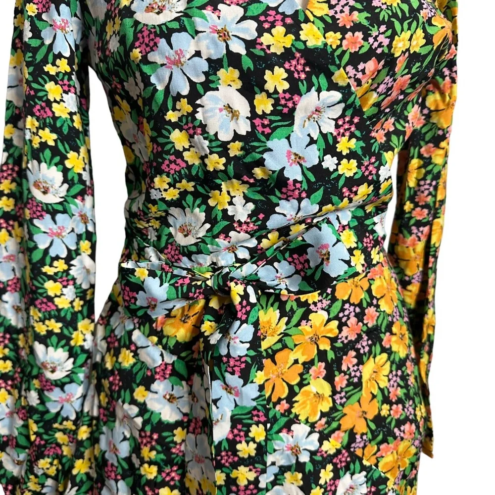 Maje Roen Floral Asymmetric Midi Dress NEW - Picture 4 of 14